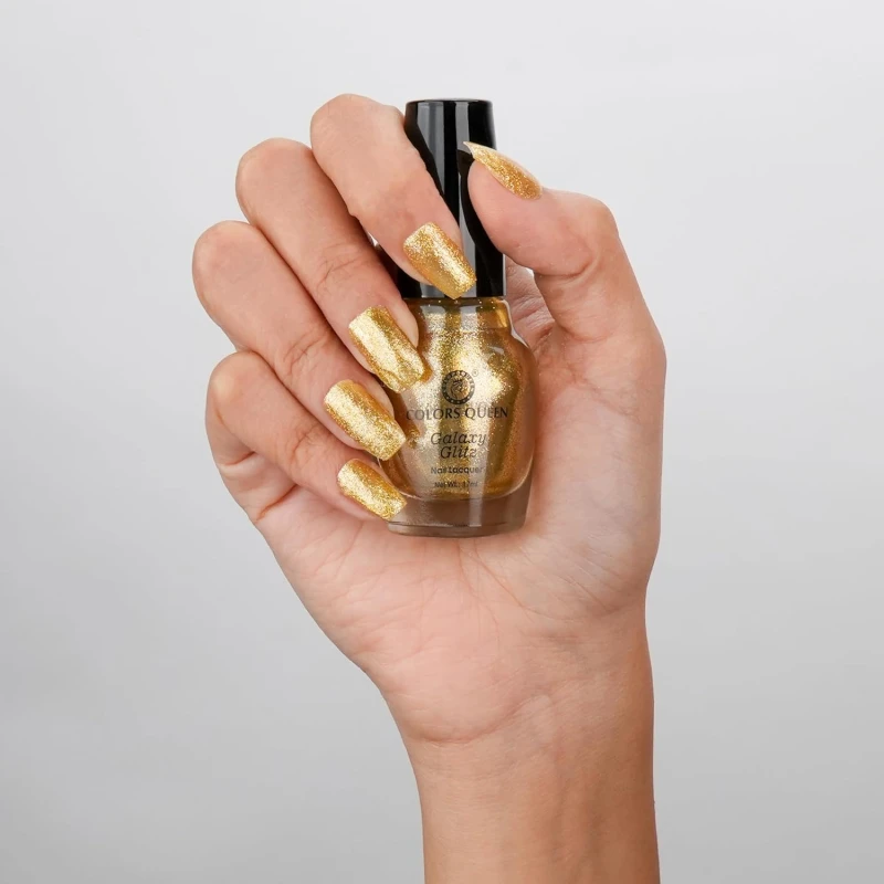 Colors Queen Galaxy Glitz Nail Lacquer | Glossy Nail Polish | Long Lasting | Chip Resisting Formula, Effortless Application | Vegan and Cruelty Free (114 - Gulity Soiree, 17ml) thumbnail 2